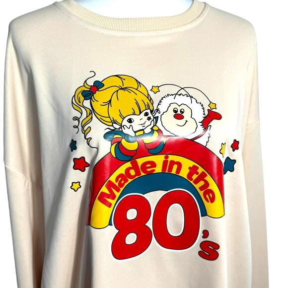 RAINBOW BRITE NEW Womens XXL Made In The 80’s Cream Sweatshirt Twink Sprite Cozy - Picture 4 of 10